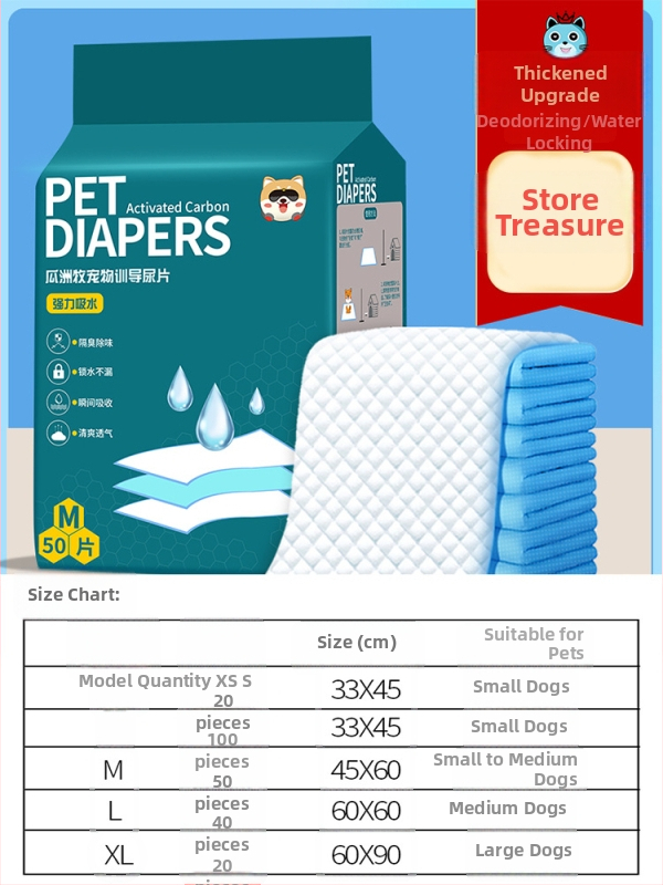 Vienkartinės kilimėliai augintiniams šunims ir katėms, 100 vnt., nepluošto medžiaga, sugeriantys ir kvapų neutralizavimas