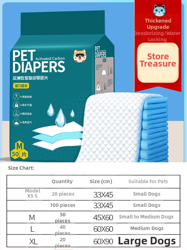 Vienkartinės kilimėliai augintiniams šunims ir katėms, 100 vnt., nepluošto medžiaga, sugeriantys ir kvapų neutralizavimas