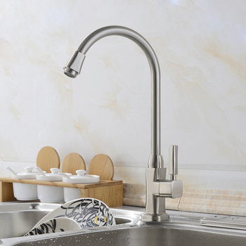 Vymus robinet de bucătărie pentru chiuvetă, vertical, finisaj periat, doar rece, model V4801, intrare/ieșire 20 mm, 0–90°C