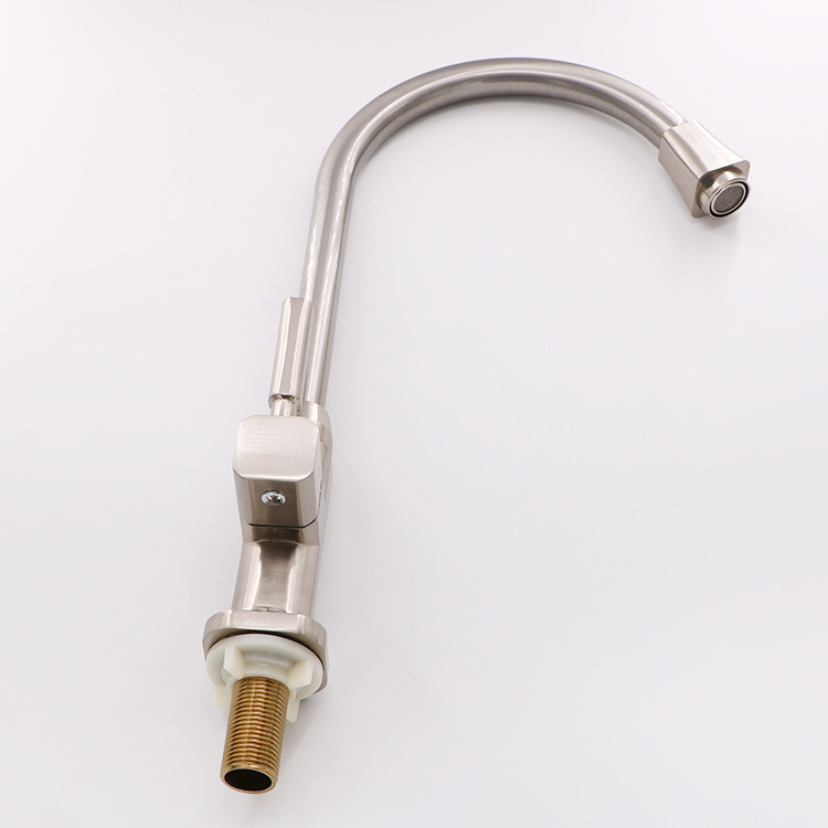 Vymus robinet de bucătărie pentru chiuvetă, vertical, finisaj periat, doar rece, model V4801, intrare/ieșire 20 mm, 0–90°C