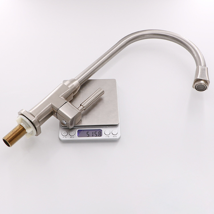 Vymus robinet de bucătărie pentru chiuvetă, vertical, finisaj periat, doar rece, model V4801, intrare/ieșire 20 mm, 0–90°C