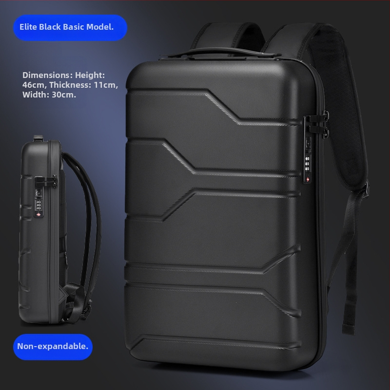 Unisex mugursoma ar cieta korpusa dizainu un paplašināšanas funkciju, 20–35 L ietilpība, PC materiāls