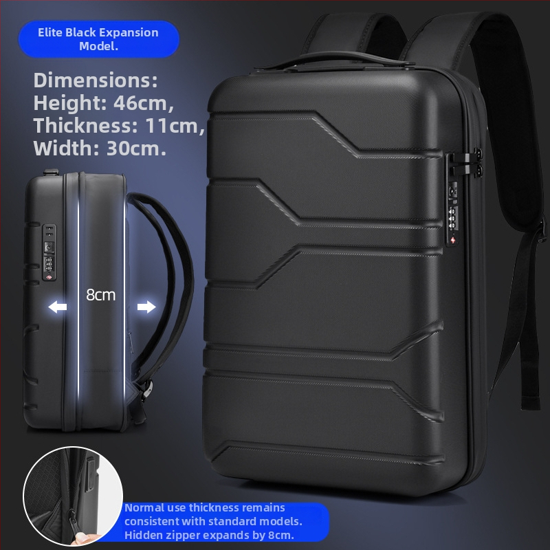 Unisex mugursoma ar cieta korpusa dizainu un paplašināšanas funkciju, 20–35 L ietilpība, PC materiāls