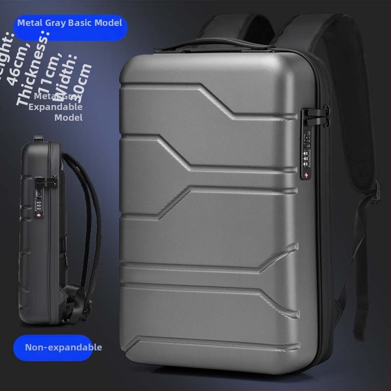 Unisex mugursoma ar cieta korpusa dizainu un paplašināšanas funkciju, 20–35 L ietilpība, PC materiāls