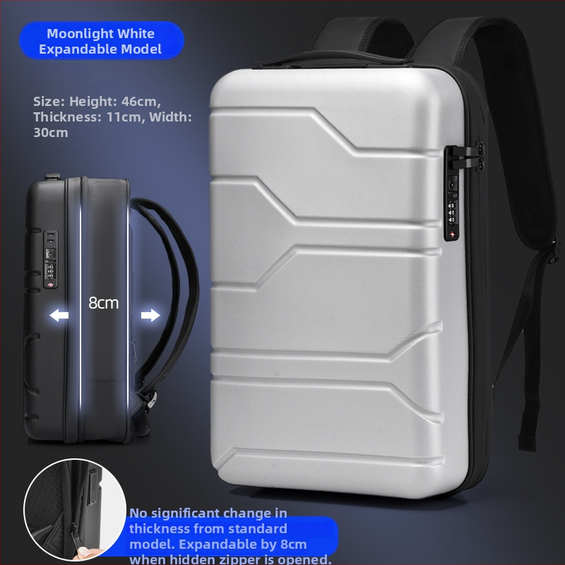 Unisex mugursoma ar cieta korpusa dizainu un paplašināšanas funkciju, 20–35 L ietilpība, PC materiāls