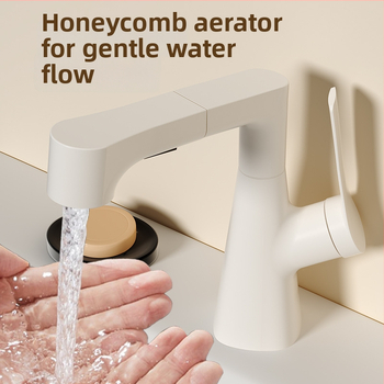 Täielikult vasktood reguleeritav pöörlev tõmmatav valamukraan keramikasis klapiga, uus Hiina stiil