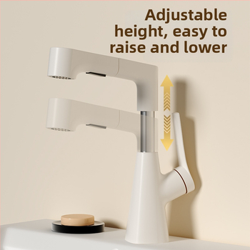 Täielikult vasktood reguleeritav pöörlev tõmmatav valamukraan keramikasis klapiga, uus Hiina stiil