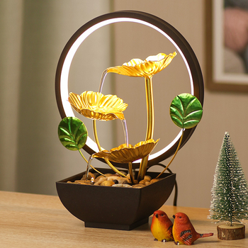 Geležinis vidinis fontano vandens peizažo dekoras — rankomis dažytas, paviršius purškiamais dažais, pritaikymas prieinamas, licencijuotas privatų ženklas