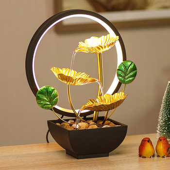 Geležinis vidinis fontano vandens peizažo dekoras — rankomis dažytas, paviršius purškiamais dažais, pritaikymas prieinamas, licencijuotas privatų ženklas