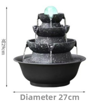 Fengšui Rotuojantis Kristalų Kamuolys – Vandens Fontano Dekoras, Iš Dervos, Rankomis Dažyta Paviršius, Graviravimas ir Skulptūra