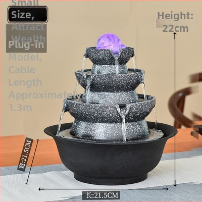 Fengšui Rotuojantis Kristalų Kamuolys – Vandens Fontano Dekoras, Iš Dervos, Rankomis Dažyta Paviršius, Graviravimas ir Skulptūra