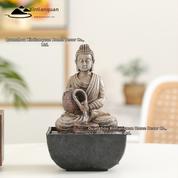 Dervos pagamintas kinietiško stiliaus vandens fontano dekoras su graviru, biurui ir svetainei, Fengšui