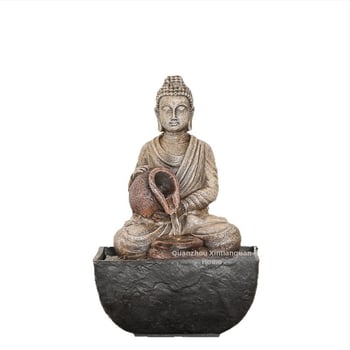 Dervos pagamintas kinietiško stiliaus vandens fontano dekoras su graviru, biurui ir svetainei, Fengšui