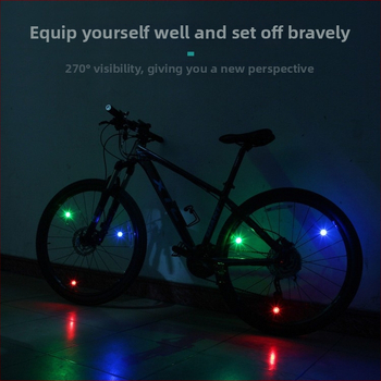 Dviračio vožtuvo LED žibintas, kalnų dviračiui LED ratų žibintas, modelis B48-1, medžiaga PC, neimportuotas, prieinami privatūs prekių ženklai