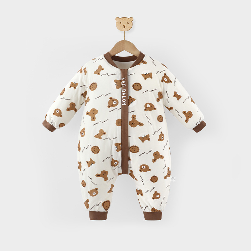 Kūdikio miego maišelis – tankus, medvilnės išorė, poliesterio pamušalas, metalinis užtrauktukas, animacinis raštas, tinkamas žiemai, pavasariui ir rudeniui, pastovaus temperatūros funkcija, amžius 1–3 metai