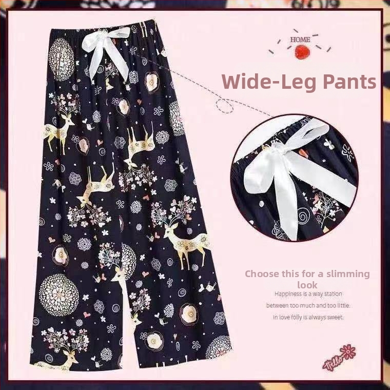 Casual hlače širokih nogavica, cropped dužine, visoki struk, od pamuka i viskoze