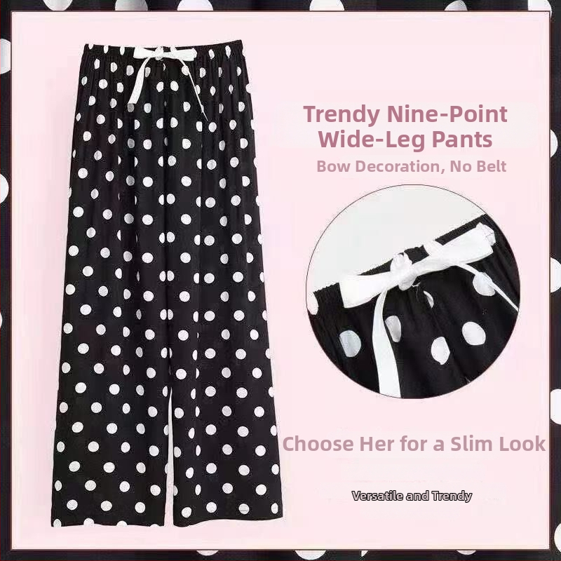 Casual hlače širokih nogavica, cropped dužine, visoki struk, od pamuka i viskoze