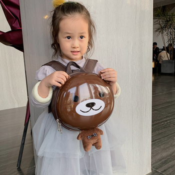 Laste kõva korpusega seljakott loomade printiga, PVC-materjal, hingav, kõver õlarihm, sobib lasteaeda