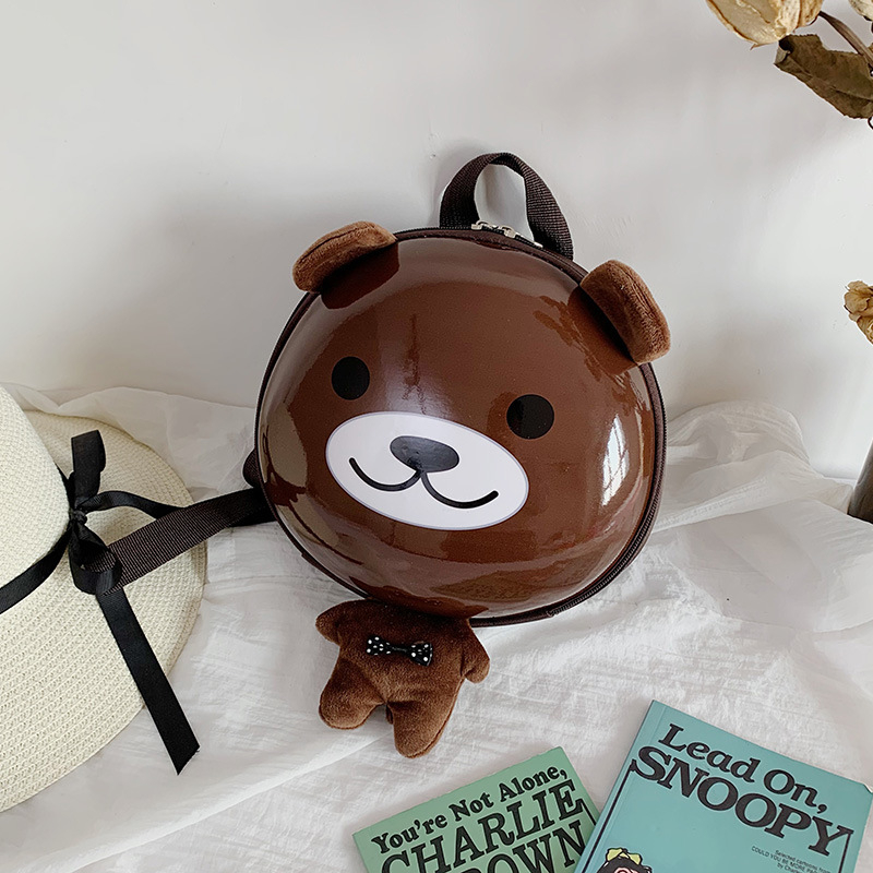 Laste kõva korpusega seljakott loomade printiga, PVC-materjal, hingav, kõver õlarihm, sobib lasteaeda