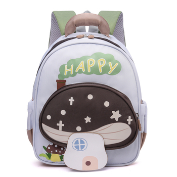 Детска раница с дизайн гъбка - унисекс, Oxford плат, износоустойчива, презрамка с въздушна възглавница, модел животни