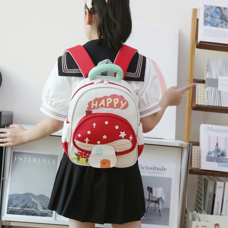 Детска раница с дизайн гъбка - унисекс, Oxford плат, износоустойчива, презрамка с въздушна възглавница, модел животни