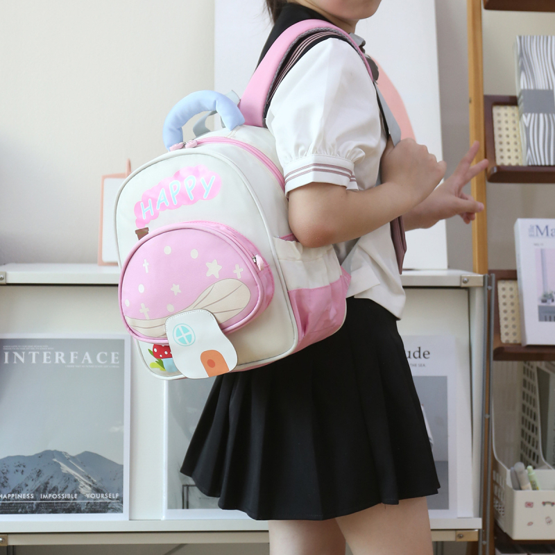 Детска раница с дизайн гъбка - унисекс, Oxford плат, износоустойчива, презрамка с въздушна възглавница, модел животни