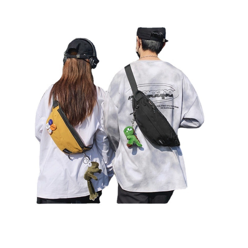 Belfort Vyriski krūtinės krepšys – Gatvės stilius, Denim audinys, Kvėpuojantis ir atsparus vandeniui, Raidžių raštas