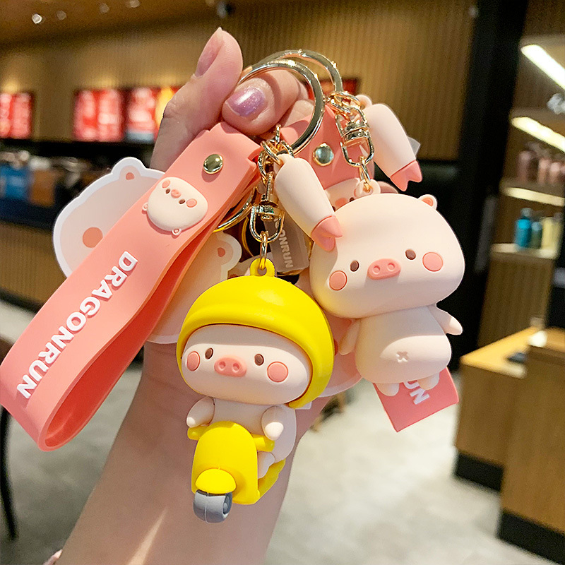 Kljucni lančić s crtanim Piggy Mengmeng, PVC, privjesak za torbe i automobile