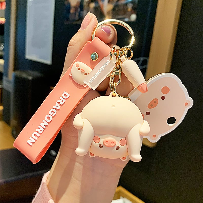 Kljucni lančić s crtanim Piggy Mengmeng, PVC, privjesak za torbe i automobile