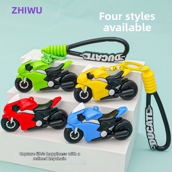 Mootorratta võtmehoidja, 3D nukukujundus, armas stiil, PVC materjal, suurepärane kingitus õpilastele