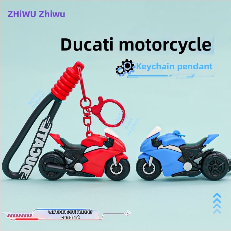 Mootorratta võtmehoidja, 3D nukukujundus, armas stiil, PVC materjal, suurepärane kingitus õpilastele