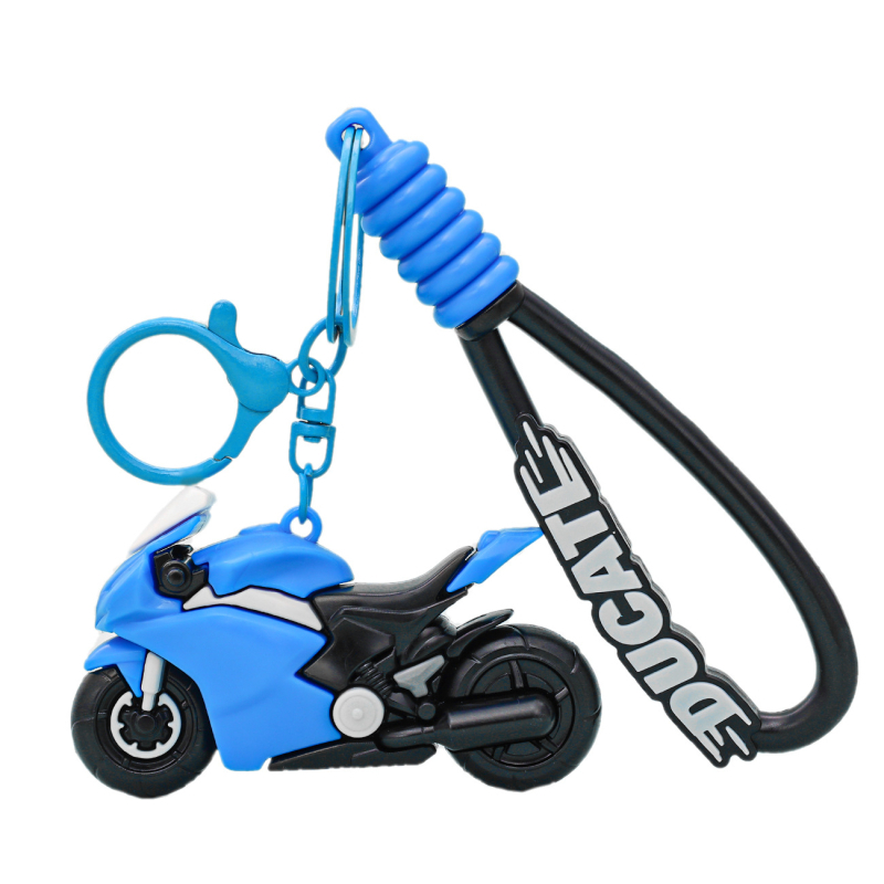 Mootorratta võtmehoidja, 3D nukukujundus, armas stiil, PVC materjal, suurepärane kingitus õpilastele