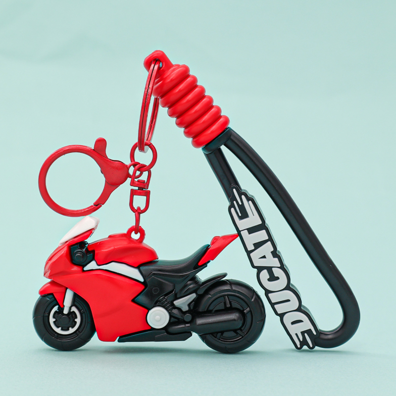 Mootorratta võtmehoidja, 3D nukukujundus, armas stiil, PVC materjal, suurepärane kingitus õpilastele