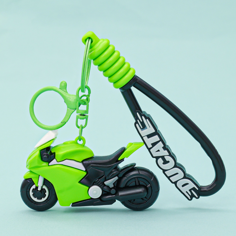 Mootorratta võtmehoidja, 3D nukukujundus, armas stiil, PVC materjal, suurepärane kingitus õpilastele