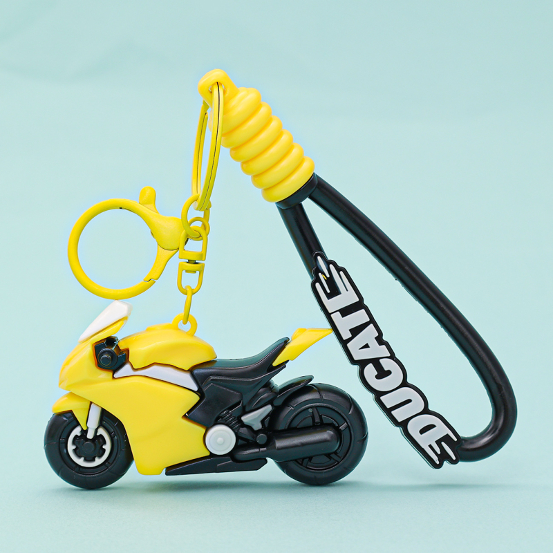 Mootorratta võtmehoidja, 3D nukukujundus, armas stiil, PVC materjal, suurepärane kingitus õpilastele