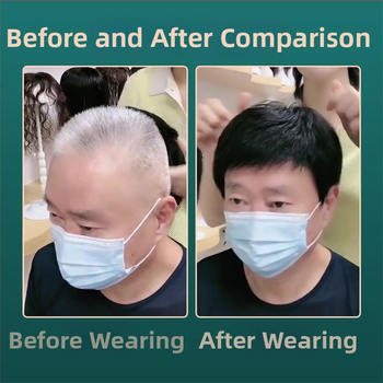 Meeste täispealne parukas tõelise juuksega, CP9002, töötlemise mehhanism, lühike pikkus, võib värvida ja permida