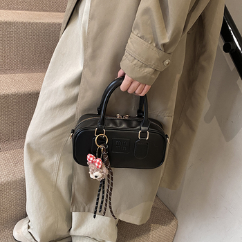 Bowling kott naistele, linnalikkus, PU nahk, vertikaalne ruudu kuju, tõmblukk, talv 2024