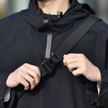 Vyrų per petį krepšys gatvės stiliui, Oxford audinys, atsparus vandeniui, ultra lengvas, atsparus dėvėjimuisi, vienos spalvos dizainas