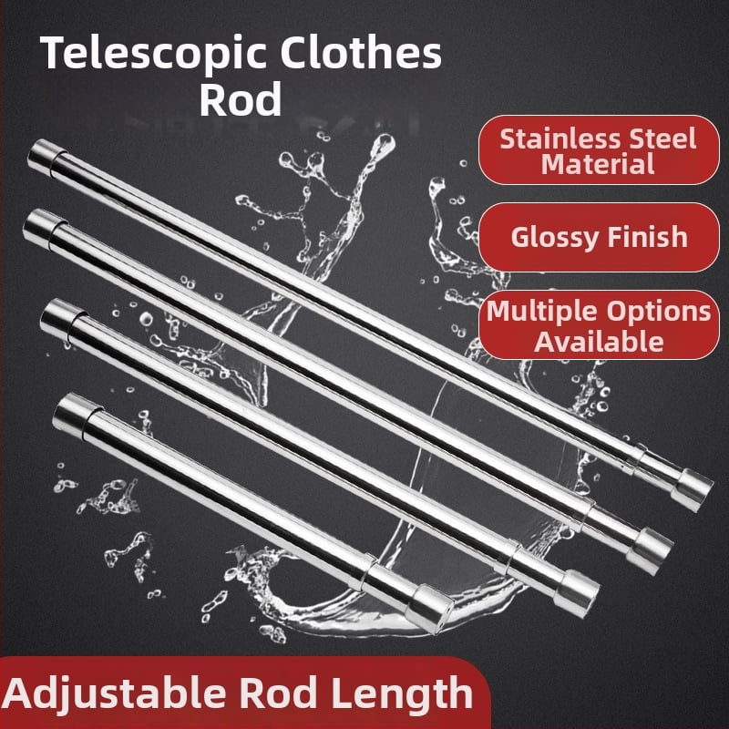 Roostevabast terasest teleskoopiline riidekapi riidepuu garderoobile – tugevdatud, poleeritud pind, kaasaegne minimalistlik stiil