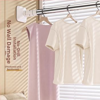 Tyč na sušenie odevov z nehrdzavejúcej ocele, bez klincov, výsuvná stena na balkón, moderný minimalistický dizajn, uvedená v roku 2025.