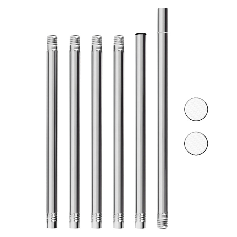 Teleskopická nerezová oceľová tyč s vylepšenou základňou na kúpeľňu, sprchový záves, dvere, šatník a sušenie oblečenia