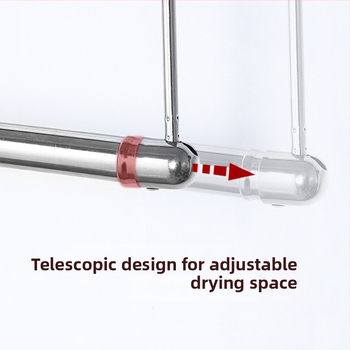 Nerezová oceľová teleskopická tyč na sušenie oblečenia na balkóne, vysúvacia veš, skladacia tyč na prikrývky – Shuntiancai