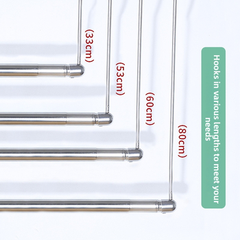 Nerezová oceľová teleskopická tyč na sušenie oblečenia na balkóne, vysúvacia veš, skladacia tyč na prikrývky – Shuntiancai
