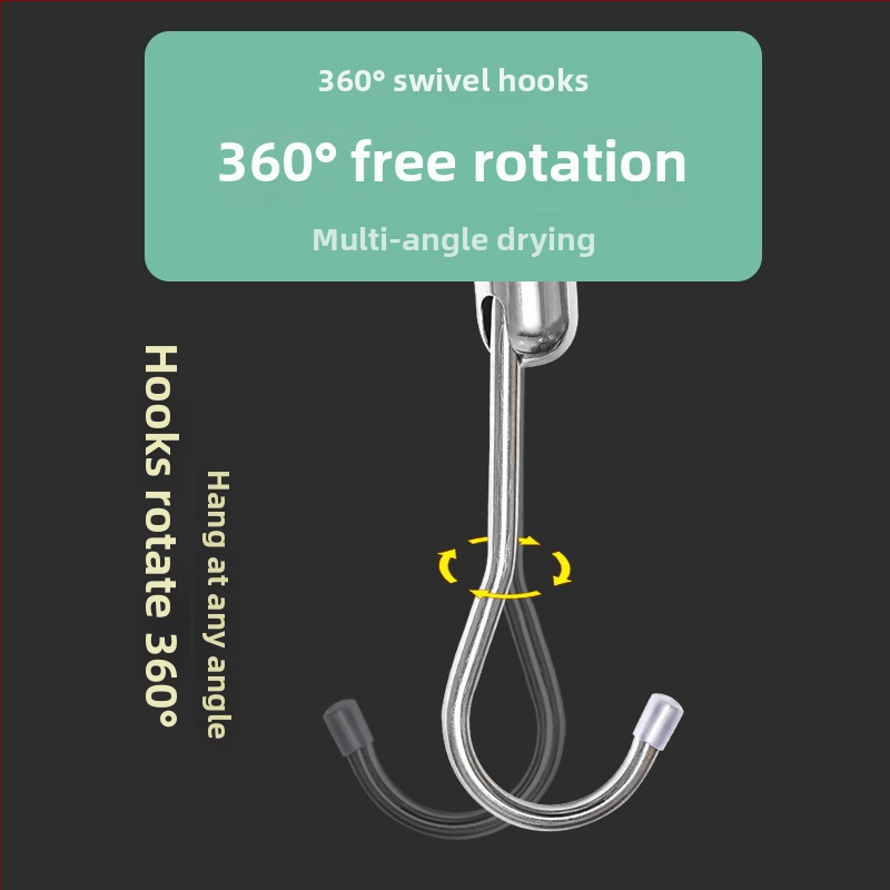 Nerezová oceľová teleskopická tyč na sušenie oblečenia na balkóne, vysúvacia veš, skladacia tyč na prikrývky – Shuntiancai