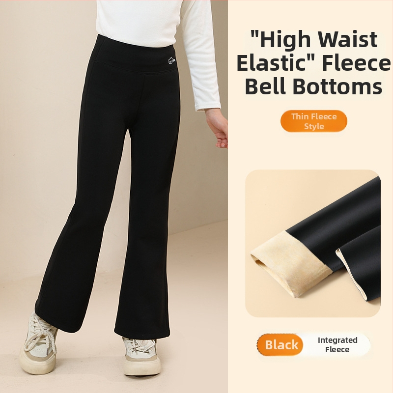 Tüdrukutele fliisvoodriga paksemad legginid, kõrge vöökoht, täispikkus, nailon 93,6%