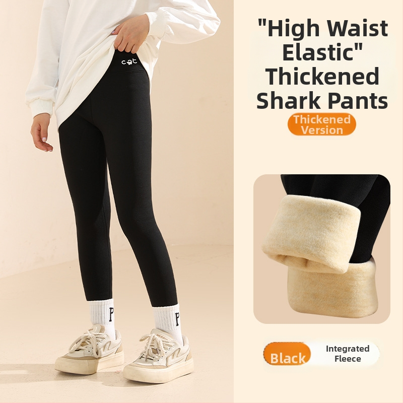 Tüdrukutele fliisvoodriga paksemad legginid, kõrge vöökoht, täispikkus, nailon 93,6%