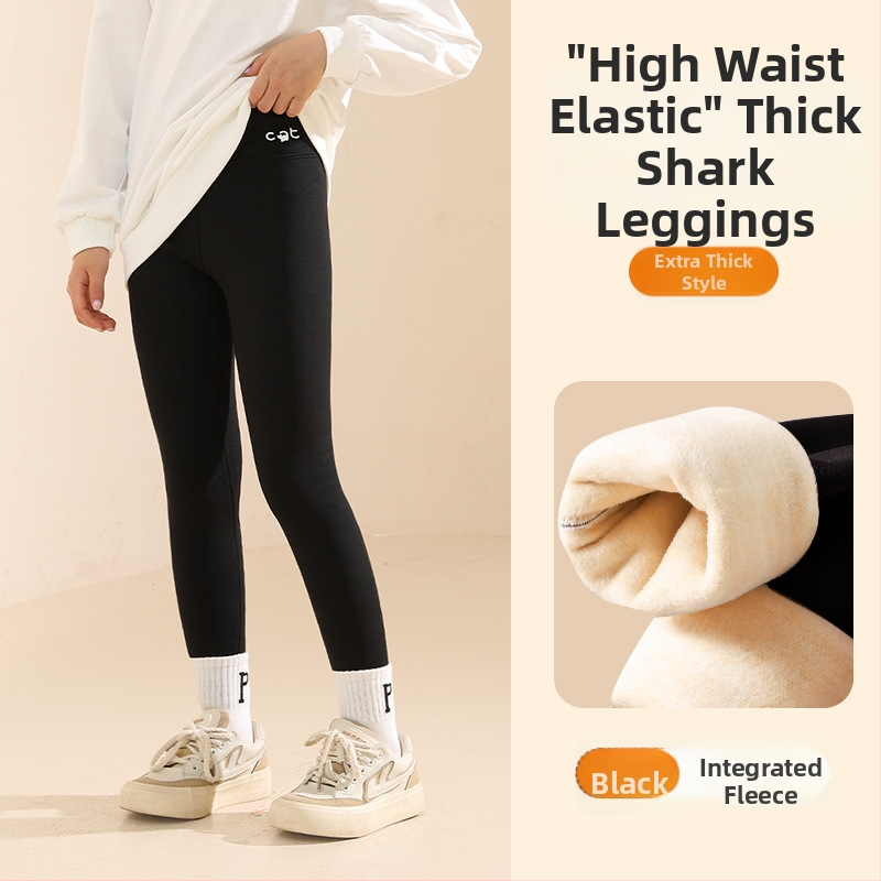 Tüdrukutele fliisvoodriga paksemad legginid, kõrge vöökoht, täispikkus, nailon 93,6%