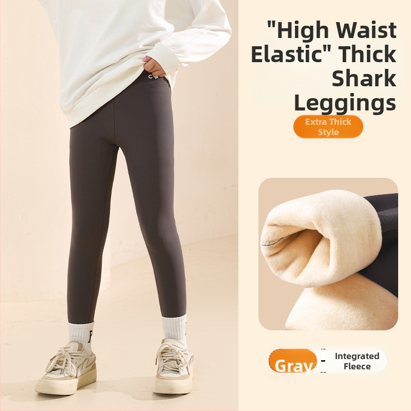 Tüdrukutele fliisvoodriga paksemad legginid, kõrge vöökoht, täispikkus, nailon 93,6%