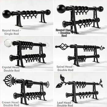 Aliuminio lydinio užuolaidų lazda – šiuolaikinio stiliaus Art Pole modelis, suderinama su viengubu ir dvigubu strypu, tylus bėgis, pritaikomas