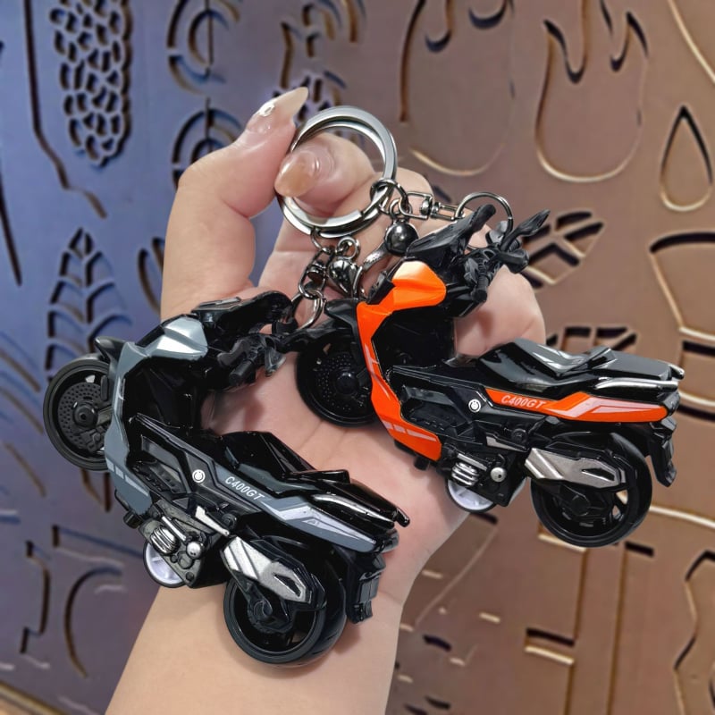 Breloc din aliaj cu design scuter pull-back, stil desen animat, ambalaj individual